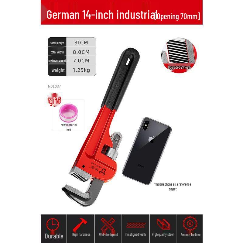 Universal Industrial-Grade Pipe Wrench and Pliers for Water and Heating Pipes
