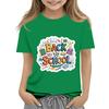 Children's Casual and Fashionable Round-Neck Printed Short-Sleeve Top for Back-to-School