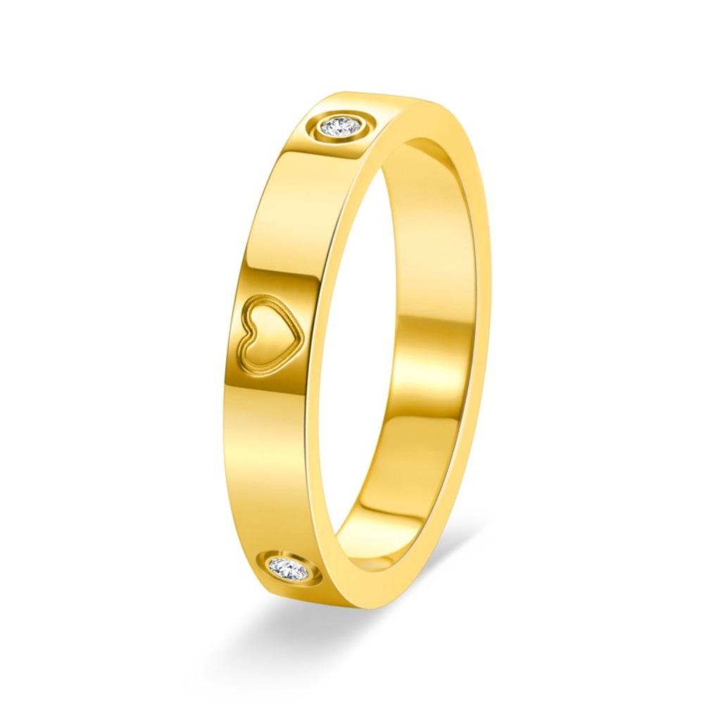 Minimalist Heart Shaped Diamond Ring Titanium Steel Women Fashion Jewelry Gift