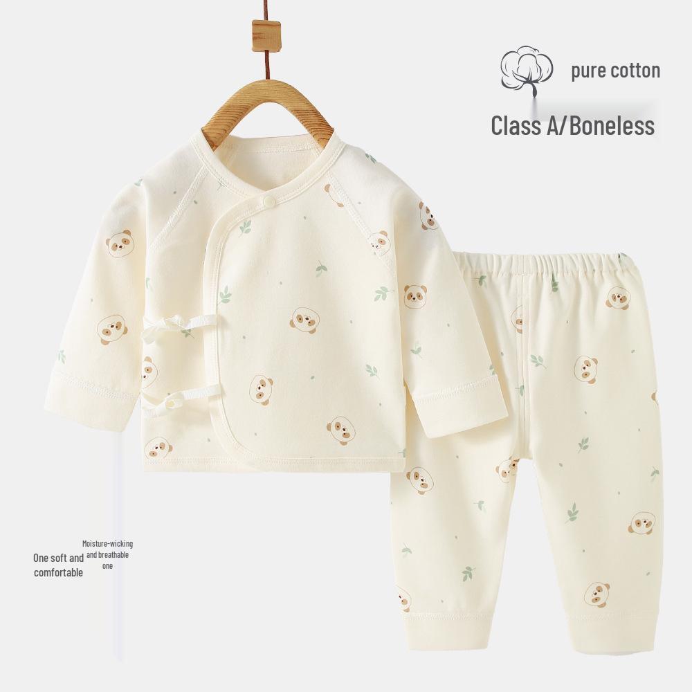 Set di Vestiti Autunnali per Bambini: Pantaloni in Puro Cotone e Abito da Monaco con Allacciatura Senza Osso