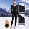 Womens Winter Thermal 2-Piece Set Fleece Lined Long Sleeve Top Leggings Warm Loungewear