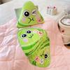 Doublesided Cute Big Eye Zongzi Blanket For Home Decor And Office Comfort