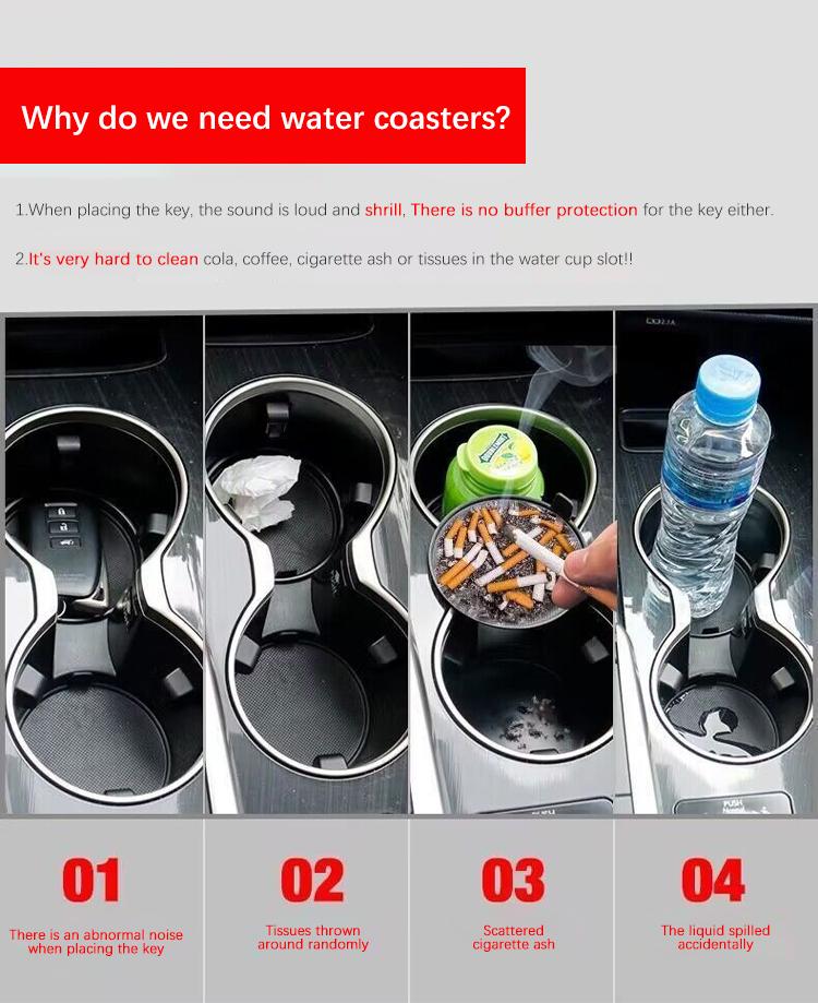 2Pcs Car Coaster Water Cup Bottle Holder Anti-slip Pad Mat For Lexus RX ES GX LS LX IS CT GS RC NX RC UX RX270 RX400 ES250 ES350FL2