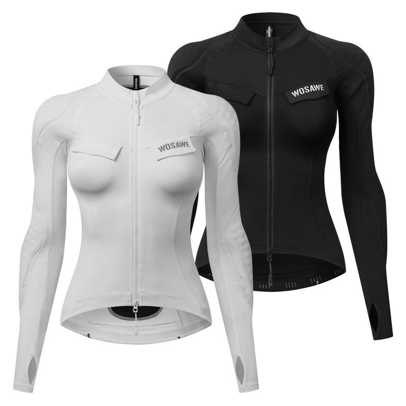 1 Womens Motorcycle Riding Jacket Soft Armor Protective Gear Slim Fit Long Sleeve PU Material