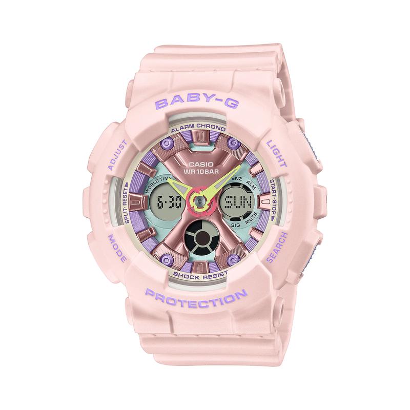 

Casio BABY-G Series Symphony Elf Classic Large Dial Waterproof Shockproof Sports Leisure Fashion Versatile Quartz Movement Resin Strap BA-130PM-4APR рожевий