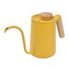 Dzbanek do kawy ze stali nierdzewnej z wylewką typu gęsia szyjka, czajnik do herbaty z długą wylewką, ręczny ekspres do kawy, żółty 600 ml