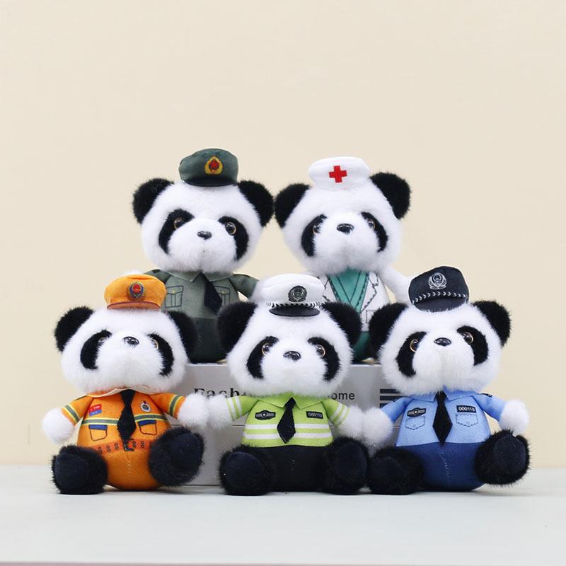Panda Stuffed Lovely Animal With Short Fur Ideal For Bag Accessories And Fun Playtime