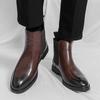 Designer New Men's Black Brwon Pointed Toe Casual Ankle Boot Male Winter Fashion Style Comfortable Chelsea Leather Shoes