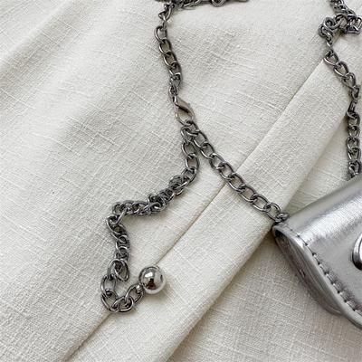 Internet Celebrity Same Waist Chain Bag Women's Chain Belt Messenger Bag Small Bag Decorative Jeans Mini Leather Small Waist Bag