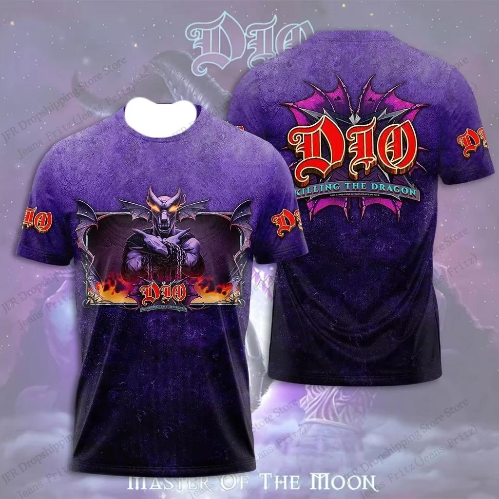 Retro Rock Dio Band 3d Graphic Print T-shirt Men Women Fashion Casual Oversized Short Sleeve Tops Tees Men Clothing Album