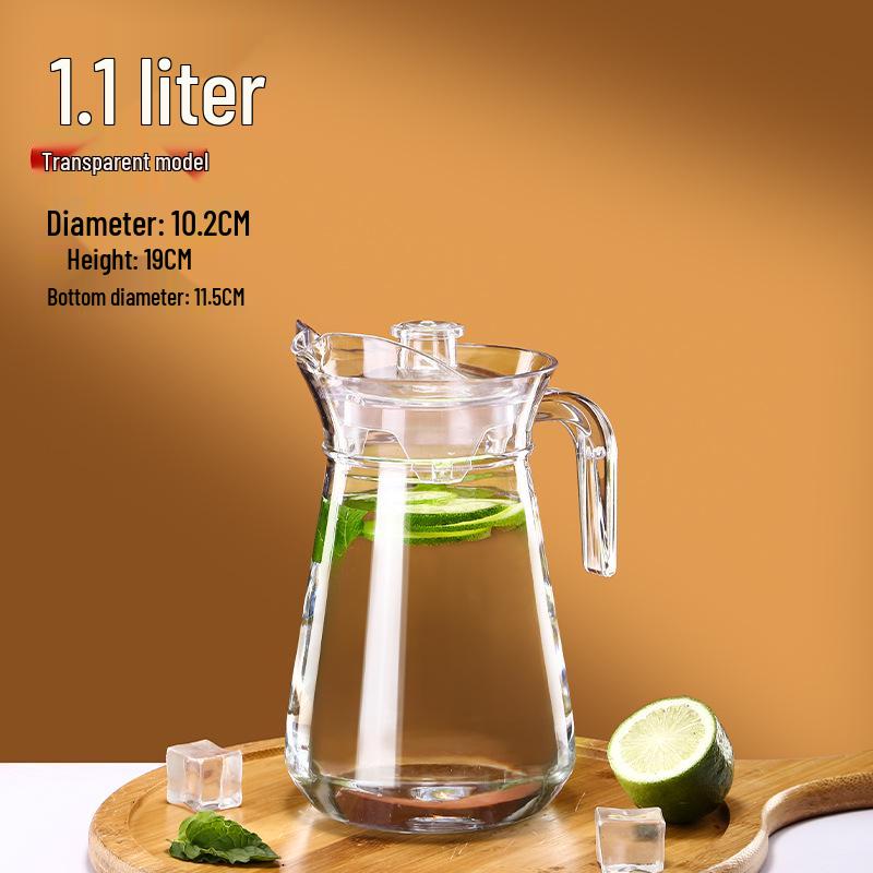 Commercial Cold Water Striped Acrylic Pitcher - Durable and Drop-Proof for Juice, Tea, Water, or Lemonade.