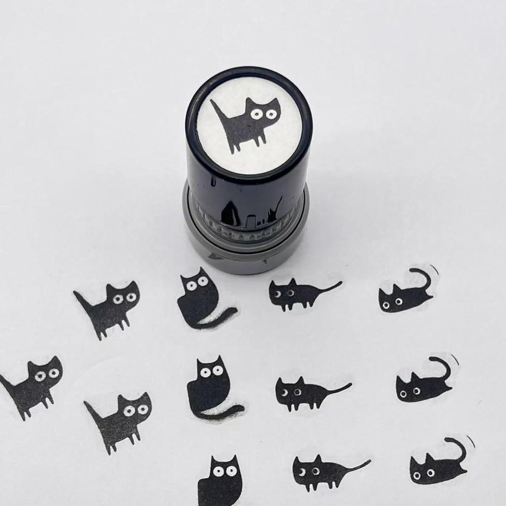 Креативна мила фоточутлива печатка з чорним котом - Дизайн із викривленою шиєю, Популярна для декору, Модель HA23