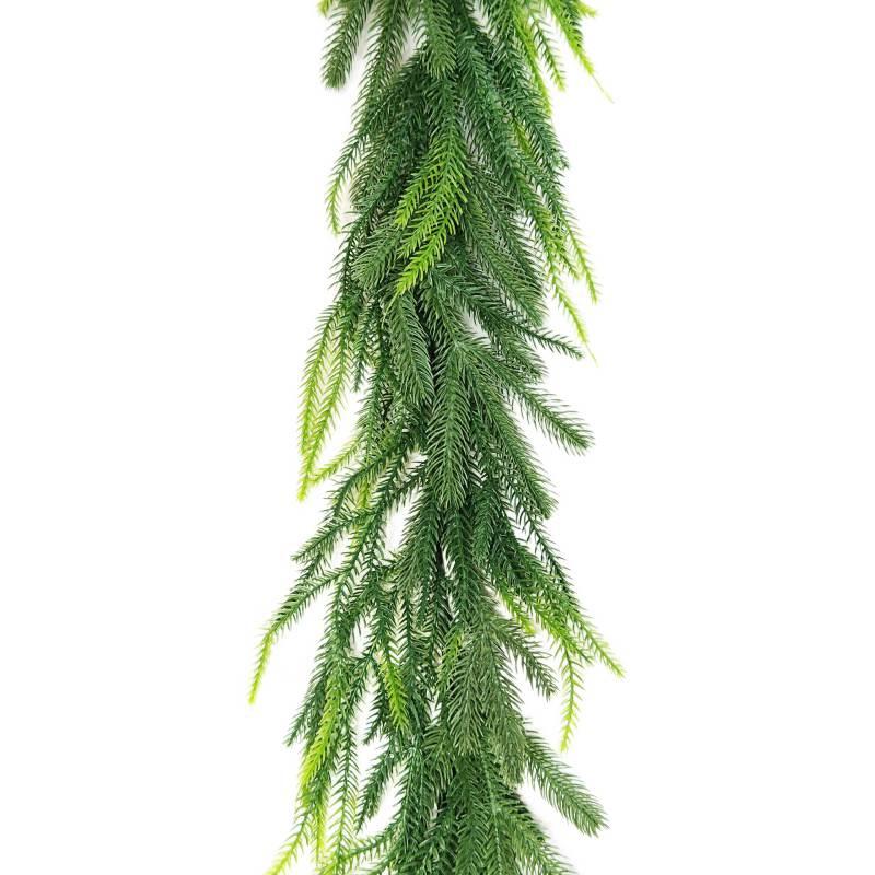Artificial Christmas Wreath: Soft PE Pine Needles & Cypress with Norfolk Pine Greenery