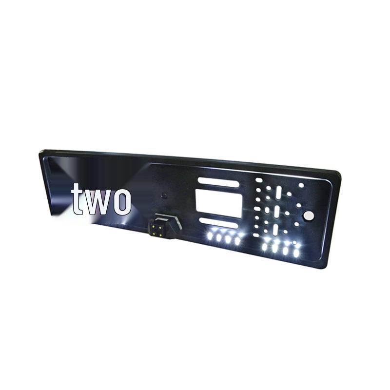 European License Plate Frame with 16 LED Lights and HD Rearview Camera