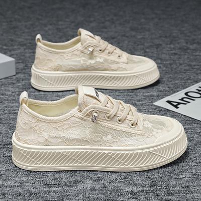Women Summer Lace Casual Shoes Breathable Girl Black Shoes Plus Size