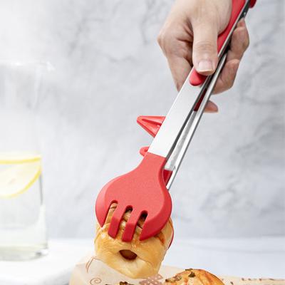 Nerūsējošā tērauda silikona pārtikas knaibles Neskrāpējas ar statīvu Ērts karstumizturīgs rokturis Daudzfunkcionāls pārtikas klips