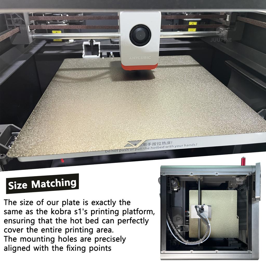 Upgrade Kobra 4 Zubehör für Anycubic Kobra X Platte Glatt PEI Texturiert Heizbett Zweiseitig Flexibel Druckplatte Abnehmbar