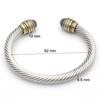 Popular Retro Trend Gold Dual Color Bracelet Creative Design Cable Bracelet Street Personality Men's Open Bracelet