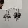 Y2K Goth Flüssiges Herz Stern Anhänger Ohrringe Damen Zirkon Liebe Hängende Ohrringe Gothic Unregelmäßige Quaste Ohrringe