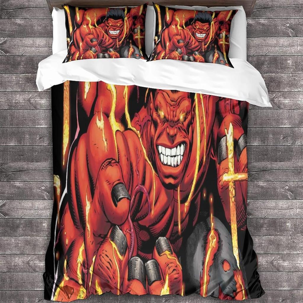 Set Copripiumino Hulk Per Bambini Ragazzi Adulti Copripiumini Set Biancheria da Letto Matrimoniale Con Federe Morbido Microfibra Set Copripiumino