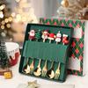 (2/6pc) Christmas Spoon and Fork Set Stainless Steel Creative Tableware Coffee Tea Dessert Spoon and Fork Exquisite Gift Set
