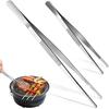 2Pcs Stainless Steel Tweezer Multipurpose Tweezers Set Barbecue Tweezer Kit Non-Slip Tweezer Cooking Baking Kitchen Tweezer Tool