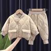 Winter Boys and Girls Cotton-Padded Clothes Two-Piece Set Baby Leisure Cotton-Padded Coat