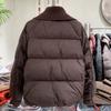 Womens Short Puffer Coat 2026 Winter Knit Panel Collar Jacket Windproof Warm Cotton Blend Outerwear