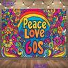 2D Flat Banner - 1 Piece of Background Fabric. Theme Background Fabric Featuring the 1960s Peaceful Love Hippie Style.