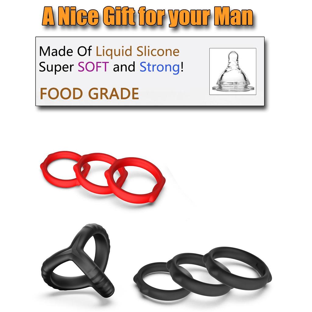 Reusable Silicone Penis Ring for Men Soft Cock Ring Penis Sex Toy for Men