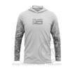 Mens Quick-Dry Ice Silk Long Sleeve Fishing Shirt UPF50 Sun Protection Hooded Tee With Integrated Face Cover