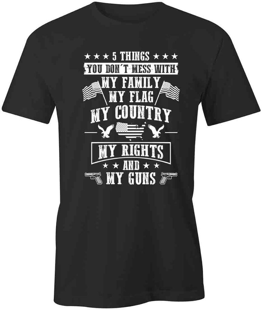 FAMILY FLAG COUNTRY RIGHTS TShirt Tee Short-Sleeved Cotton CLOTHING USA S1BSA37