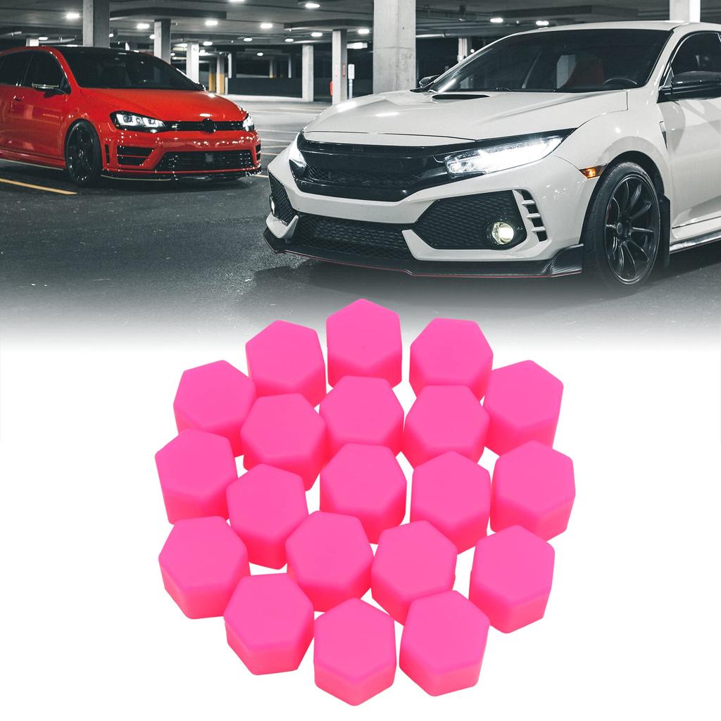 uxcell Wheel Lug Cover, 0.7 inches (17 mm), Pink, Luminous, Car Wheel Lug Nut