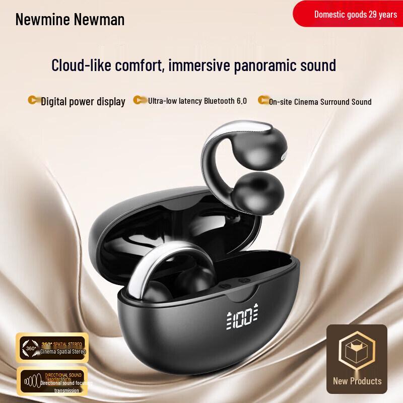 

Newmine Open-Ear Clip-On Bluetooth Sports Earbuds