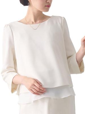 ANGELIEBE Maternity Stretch Georgette Tops with Nursing Prenatal Prenatal and Postnatal 22147 Mouth, Clothes, M-L, Off-White