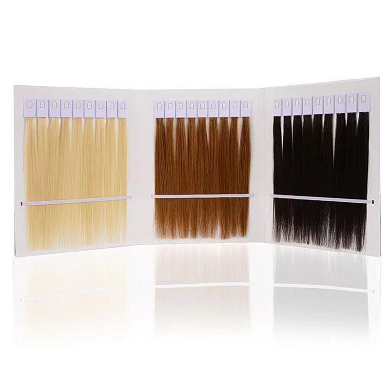30Pcs 23Cm Real Human Hair Color Rings Swatches For Human Hair Extensions Salon Tools Hair Dyeing Sample Chart Dyeing Practice