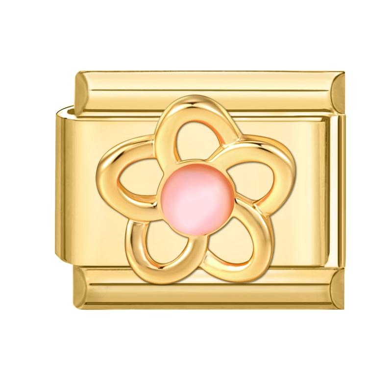 Vintage Golden Charm Zircon Butterfly Bow Cat Flower Italian Charm Links Fit 9MM Stainless Steel Bracelet Women DIY Making Gift