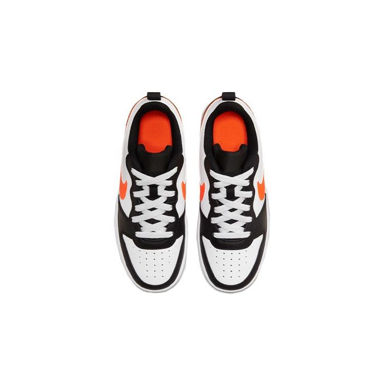 (GS) Nike Court Borough Low 2 'White Black Orange' Kids' BQ5448-115