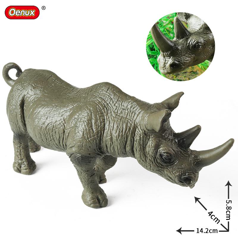 Oenux Modello Animale Selvatico di Simulazione Rinoceronte Rinoceronte Ippopotamo Ippopotamo PVC Ornamento per la Casa Animale Giocattolo Educativo per Bambini Regalo