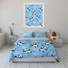 Cute Panda and Hearts Pattern Bedding Duvet Cover Set Duvet Cover Pillowcases  (1*Duvet Cover 2*Pillowcases, without duvet insert)