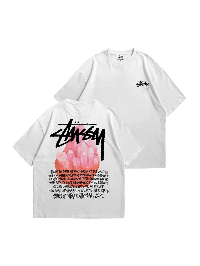 Oversized Y2K Saturn planet print T-shirt