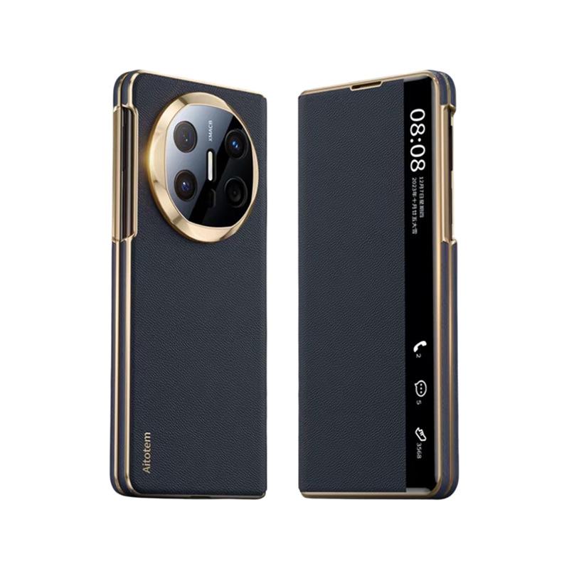Applicable to Huawei matex6 mobile phone case, smart window x5 collector's edition x3 magnetic suction plating clamshell business men's leather case