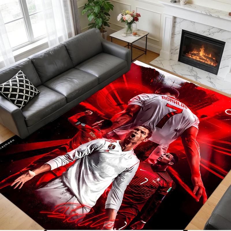Tappeto Antiscivolo in Velluto di Cristallo, Tappeto Design Cristiano Ronaldo per Interni Soggiorno Camera da Letto Decorazione Casa