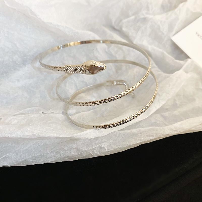 Minimalist Double-Layer Hollow Armlet: European & American Style, Exaggerated & Fashionable High-End Bracelet