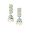 Mint Green Enamel Ethnic Style Jhumki Earring For Women