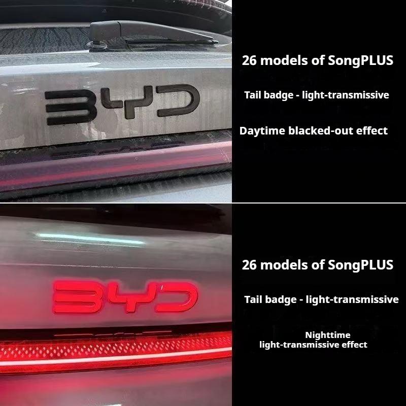 For BYD Song Plus DMI Car Black Front Emblem Song Plus EV Modification Black Warrior Covering Styles Car Badge Special Accessory