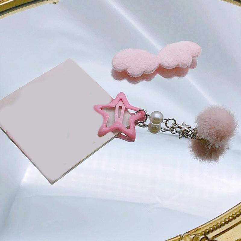 Kleiner Stern Haarspange für Mädchen Retro Haarspange Accessoire Pelziger Ball Anhänger Haarspange