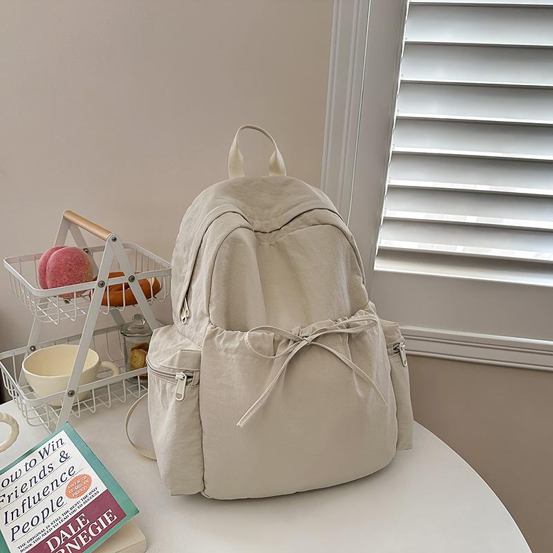 Small fresh schoolbag female college student simple solid color large capacity computer backpack casual commuting high school student backpack