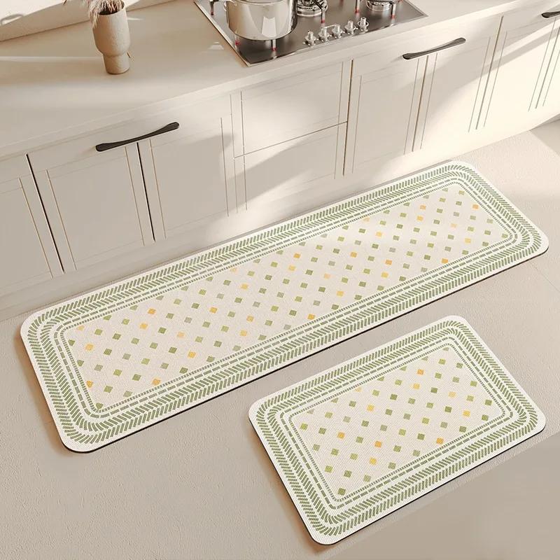 Kitchen Long Rug Absorbent Carpet Soft Diatom Mud Non-slip Pvc Floor Mat Home Decoration Modern Minimalist Alfombra De Cocina