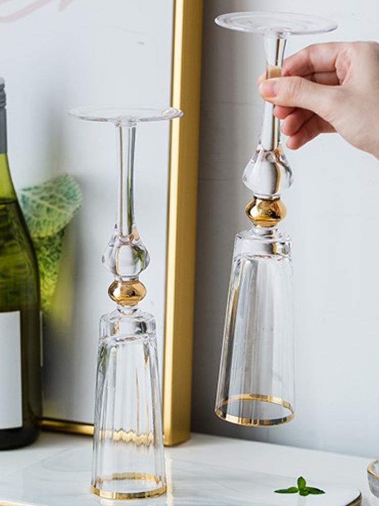 Northern Europe Phnom Penh Goblet Wine Glass Vintage Red Wine Glass Gold Edged Champagne Whiskey Cup Household Bar Drinkware